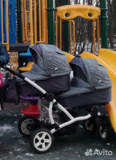 Коляска 2 в 1 aroteam для двойни все сезоны