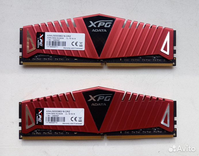 Оперативная память adata XPG, DDR4 2x8 гб, 3000мгц