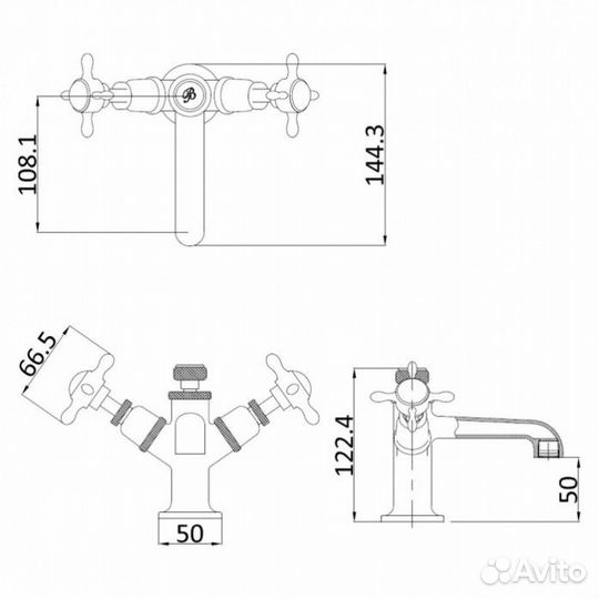Смеситель для раковины Burlington Guild GU110DNC хром