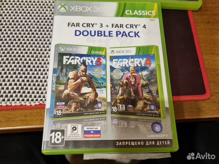 Диски на xbox 360 far cry 3 + far cry 4
