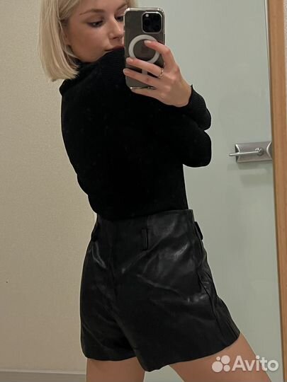 Шорты женские кожаные