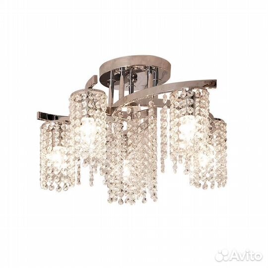 Люстра металлическая и хрустальная классика