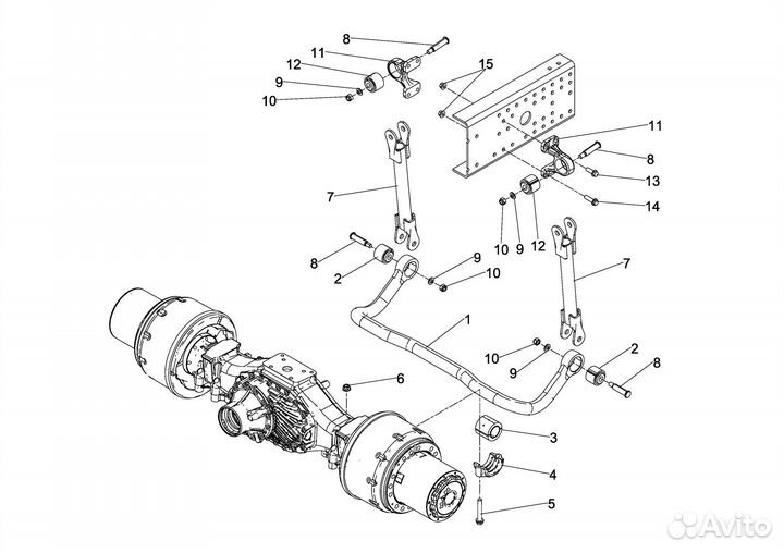 Стабилизатор для 1-го или 2-го заднего моста грузо