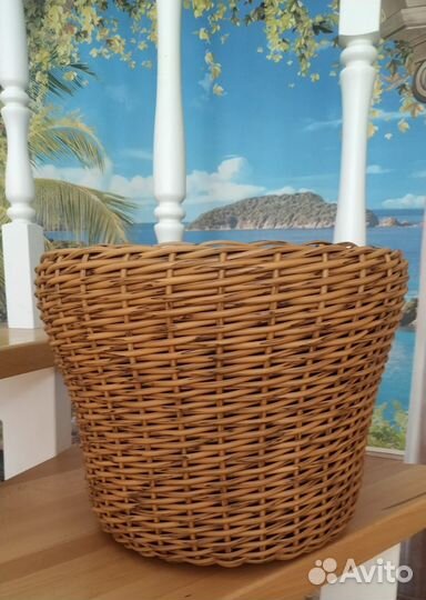 Кашпо ручного плетения Тёмный орех 20 литров