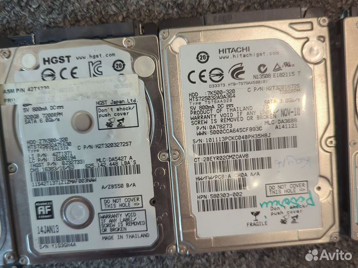 HDD 2.5 нерабочие 7шт