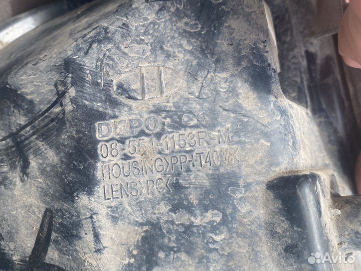Логан 1 фаза правая фара