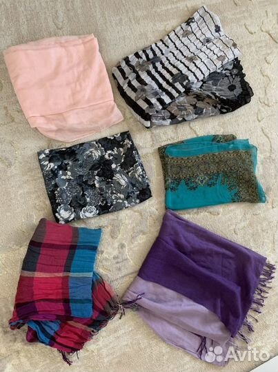 Разные платки и палантины.перчатки
