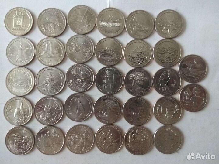 25 центов парки и другие монеты