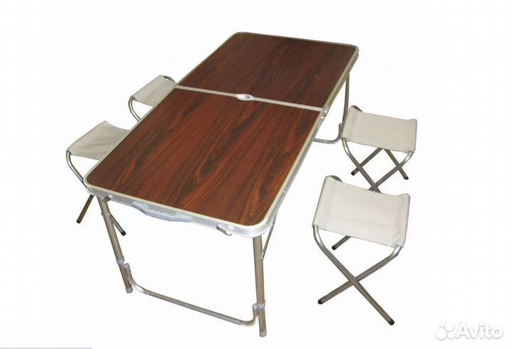 Стол туристический складной + 4 стула 8812