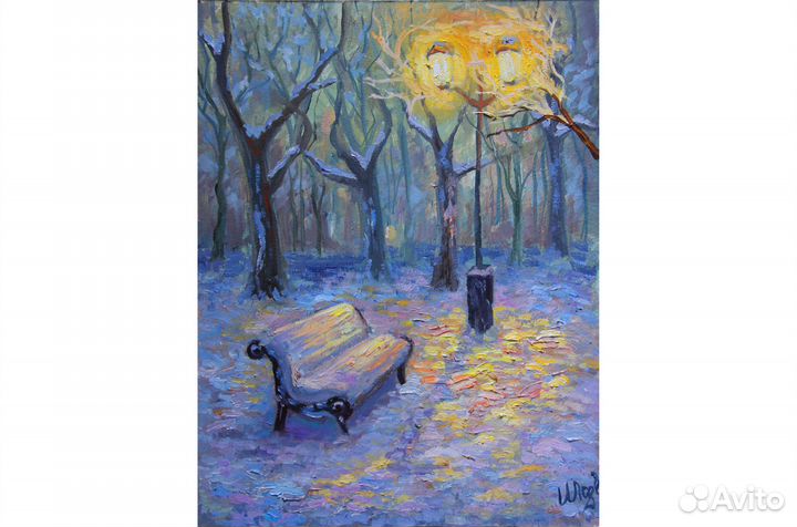 Картина маслом Зимний Парк