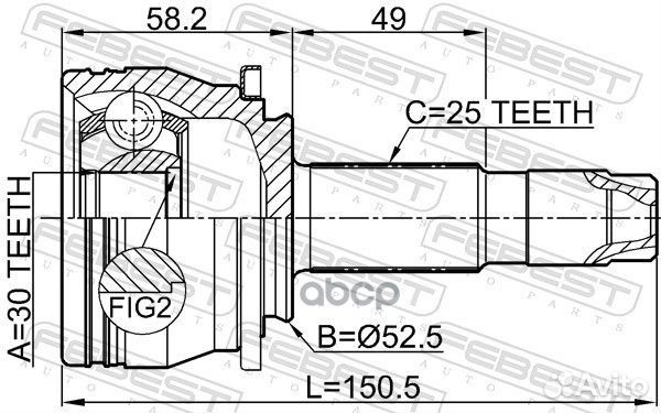Шрус внешний перед прав лев Febest 547
