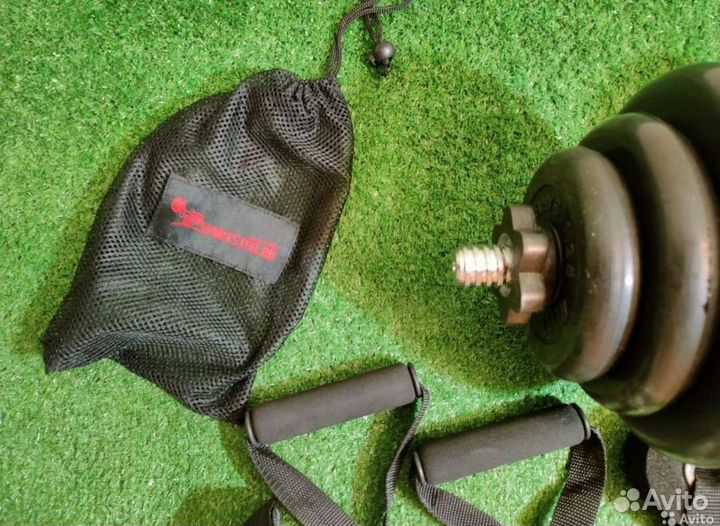 Разборные гантели + трубчатый эспандер 5 жгутов