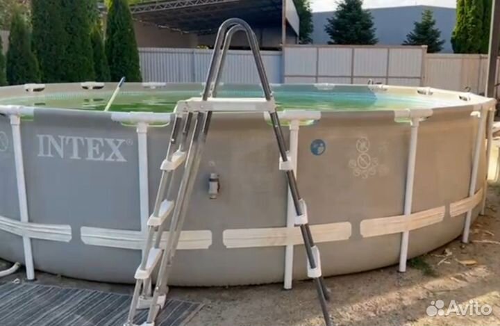 Каркасный бассейн+очистка+лестница