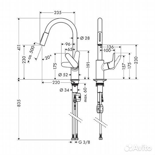 Hansgrohe Focus Кухонный смеситель 31815670