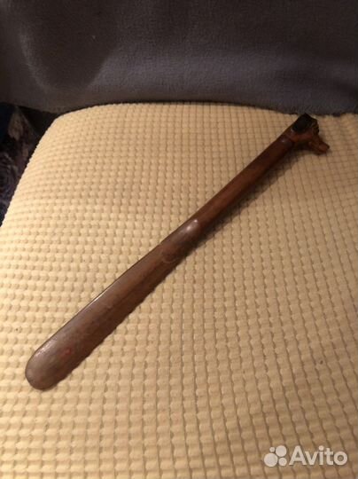 Старинная Ложка для обуви Собака.Дерево