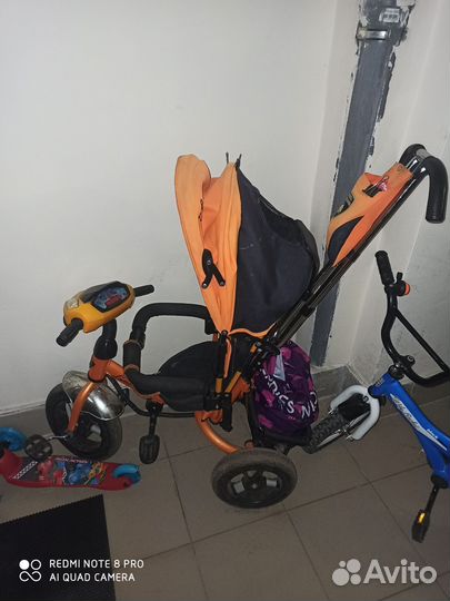 Детский велосипед с ручкой на ремонт