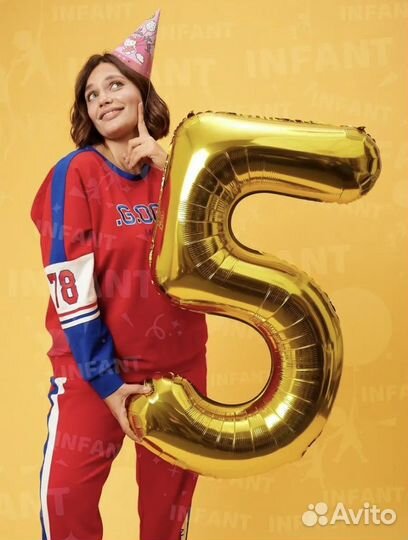 Цифра 5 (пять) фольгированный шар