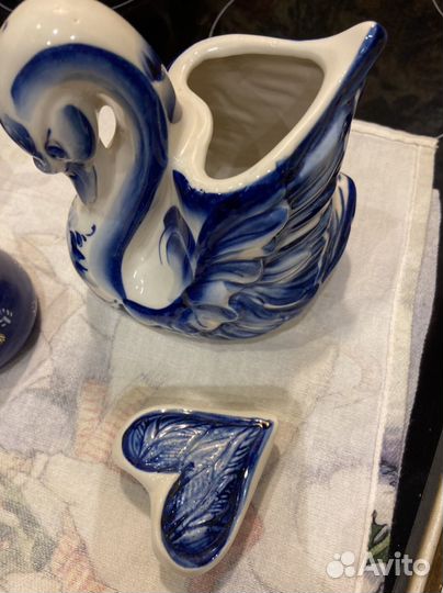 Лебедь гжель емкость для чая