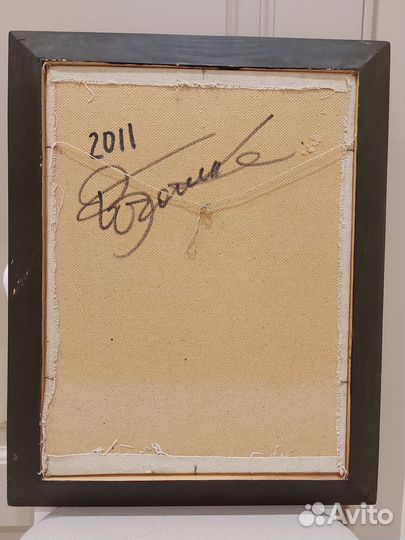 Картина маслом осенний пейзаж, холст пастозная