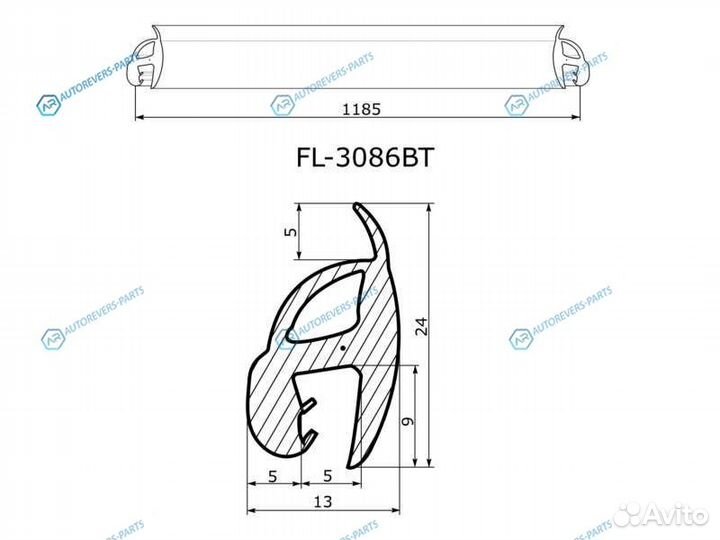 FL-3086BT Молдинг лобового стекла mercedes-benz GL