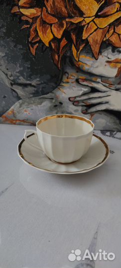 Блюдце от сервиза Золотая лента вербилки