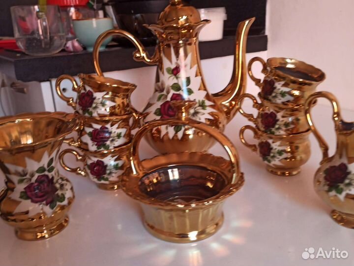 Чайно кофейный сервиз роза