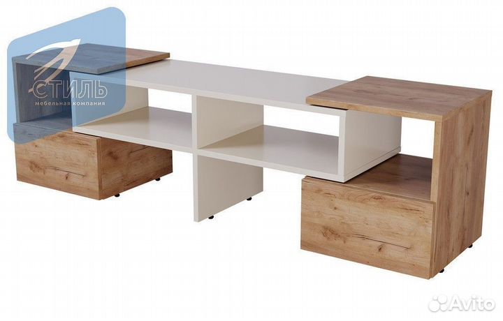 9 Тумба под тв Дуб Крафт золотой Бежевый