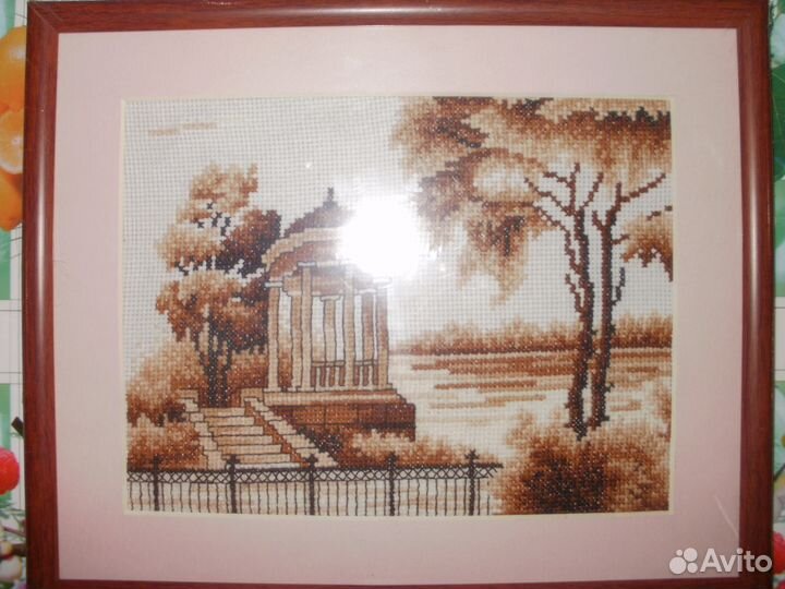 Пейзаж картина вышивка