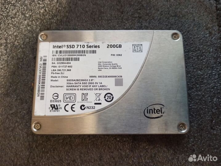 SSD Intel 710 ssdsa2BZ200G3 200 Гб SATA