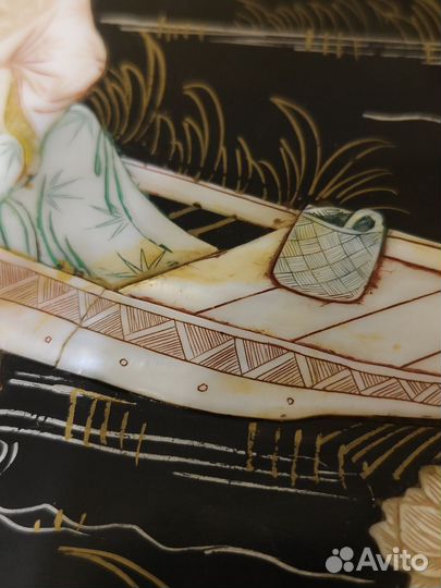 Настенное панно перламутр черный лак Китай