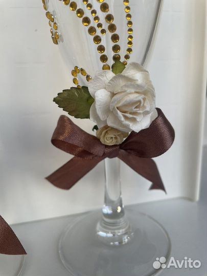 Свадебные бокалы ручная работа