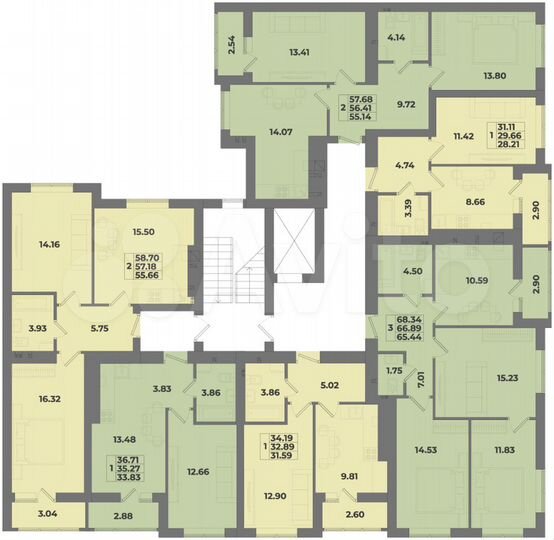 2-к. квартира, 57,7 м², 8/10 эт.