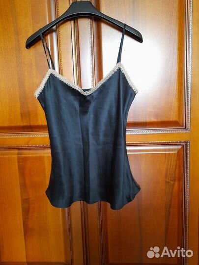 Топ шелк черный