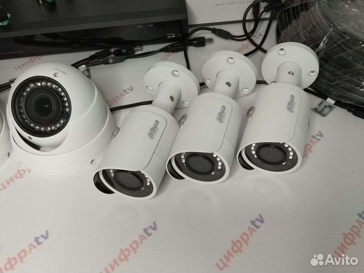 6 уличных камер полный к-т видеонаблюдения