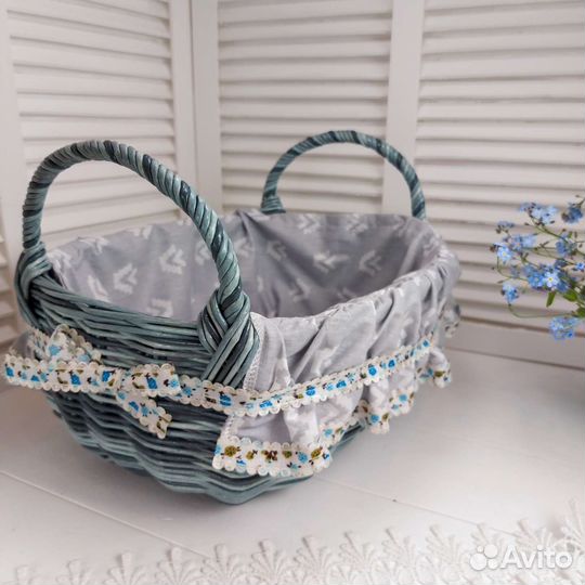 Плетеные корзинки из бумажной лозы