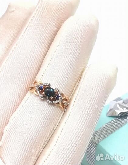 Золотое кольцо из красного золота 585 пробы, встав