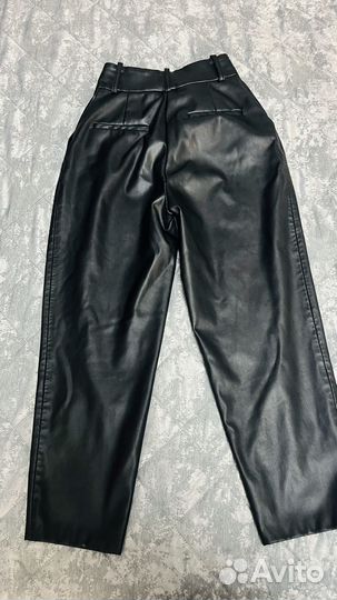 Кожаные брюки zara xs