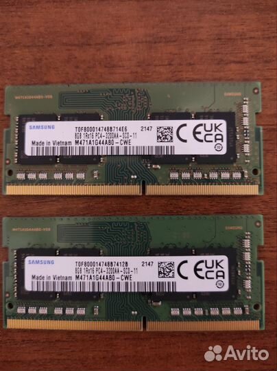 Оперативная память SO-dimm ddr4 Samsung 2x8Gb