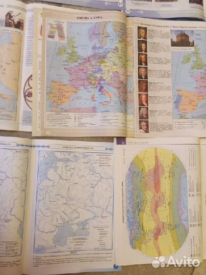 Атласы по истории, географии, контурные карты