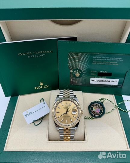 Часы Rolex date just gold dial jubilee