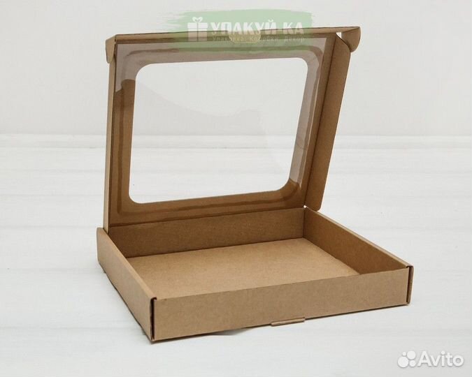 Коробка плоская с прозрачной крышкой