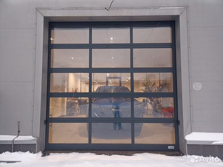 Секционные панорамные ворота Alutech 3000*2500 мм