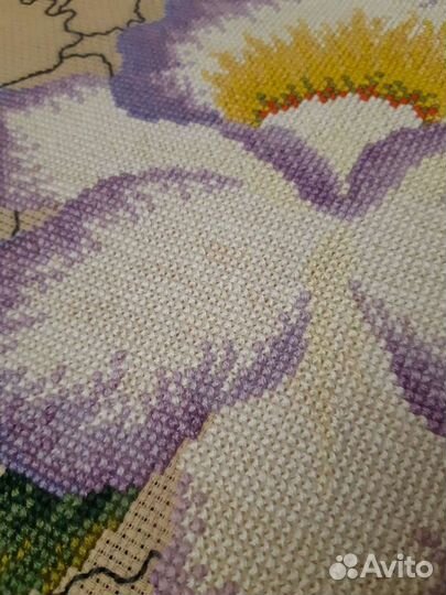 Картина вышитая крестом Орхидея (подарок)