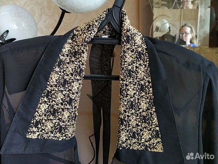 Накидка из натурального шифона.отделка на воротник