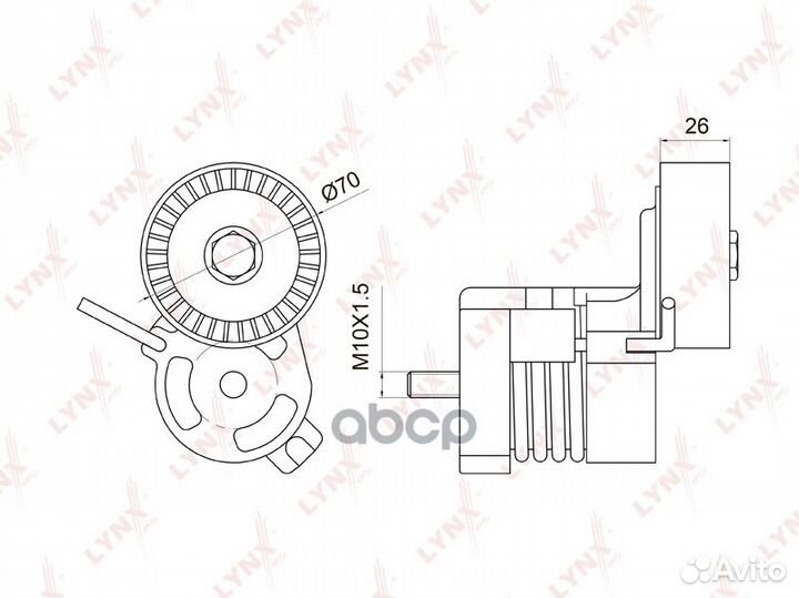 Натяжитель с роликом приводного ремня PT-3008 L