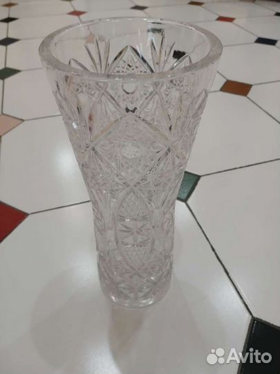 Большая хрустальная ваза Чехия
