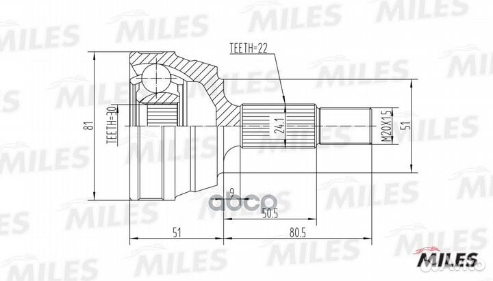 ШРУС audi 80/VW passat 1.3-2.0 78-91 нар. GA200