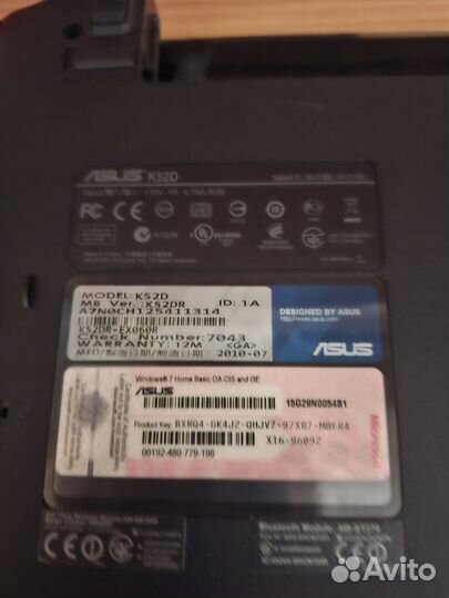 Ноутбук Asus k52D