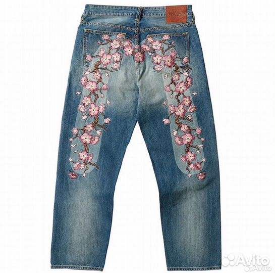Джинсы Evisu x Palace Flowers