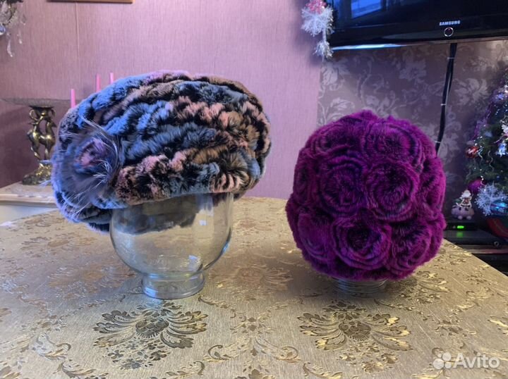 Шапка, берет новый, натуральный мех